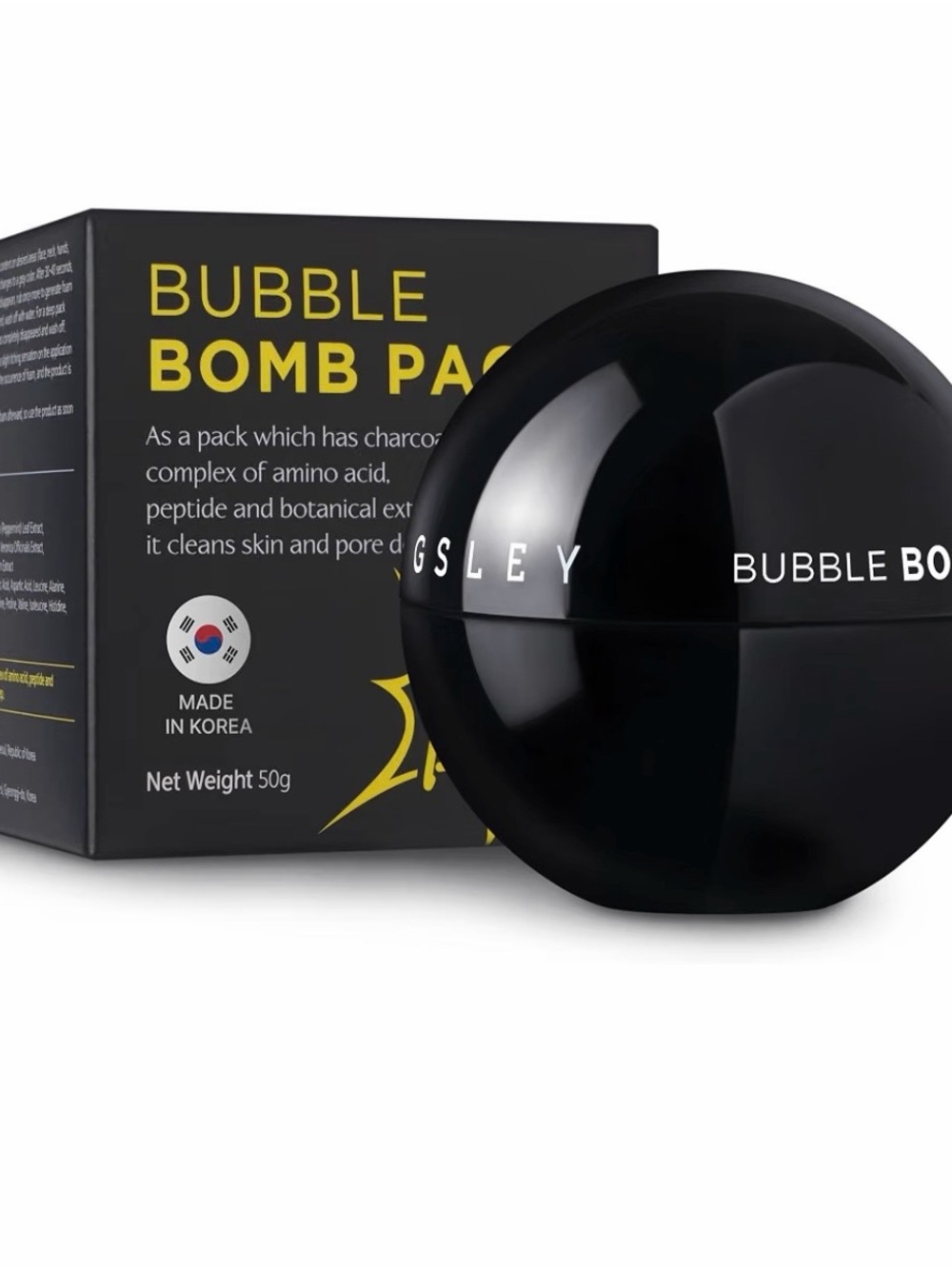 GSLEY Korean Bubble Bomb Pore Care Mask - Black